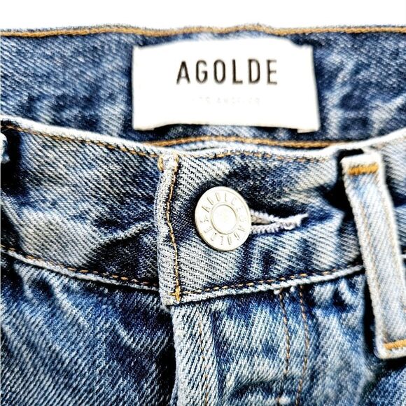 AGOLDE 90s Pinch Waist High Rise Straight Leg Full Length Jeans in Endless 24 - Picture 6 of 14